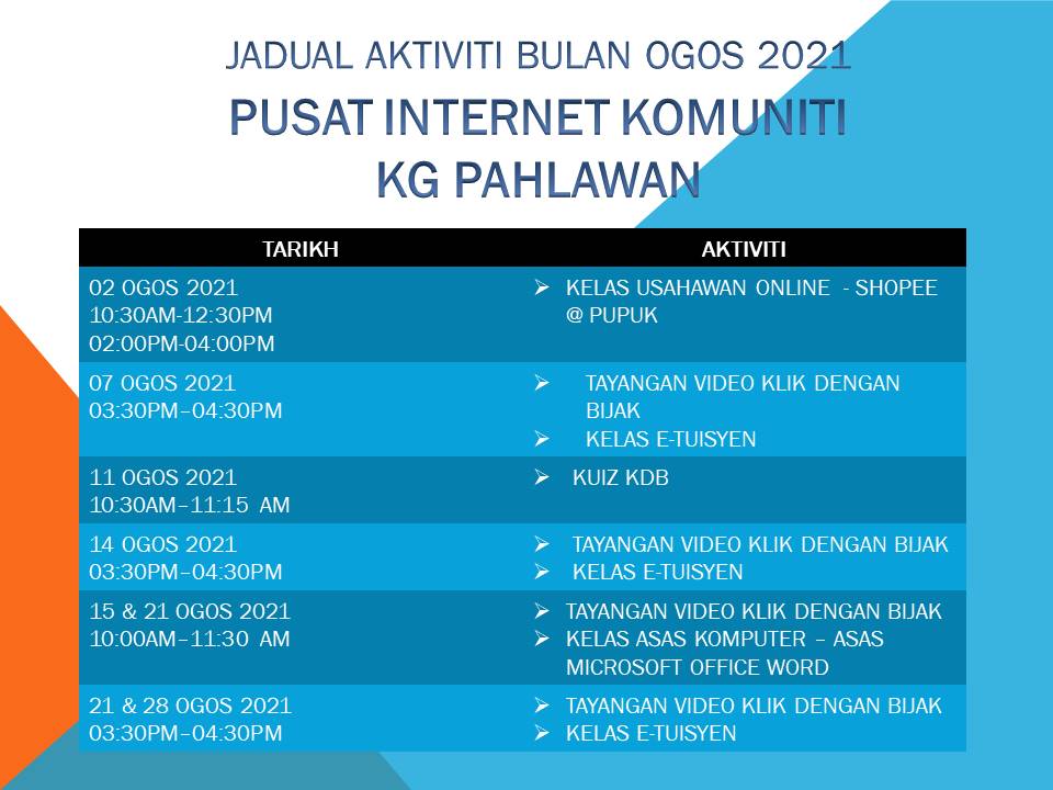 JADUAL AKTVT OGOS2021