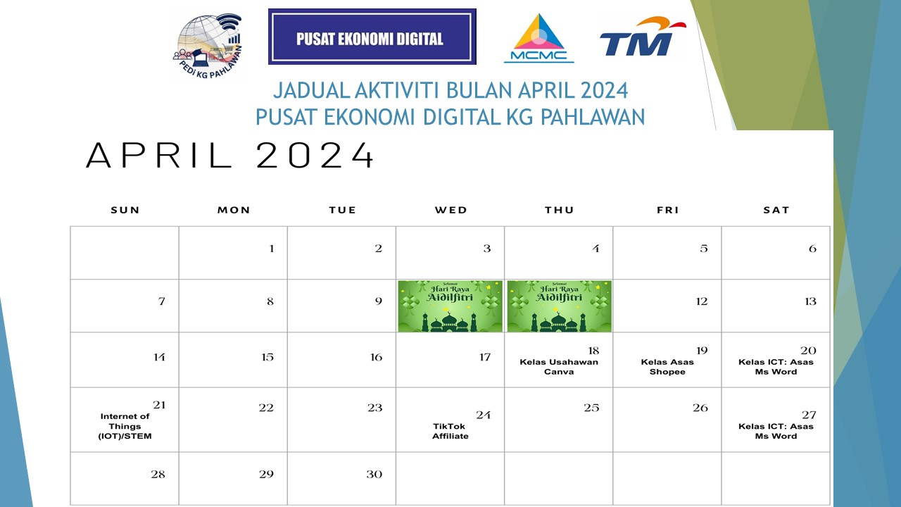 JADUAL AKTIVITI BULAN APRIL 2024