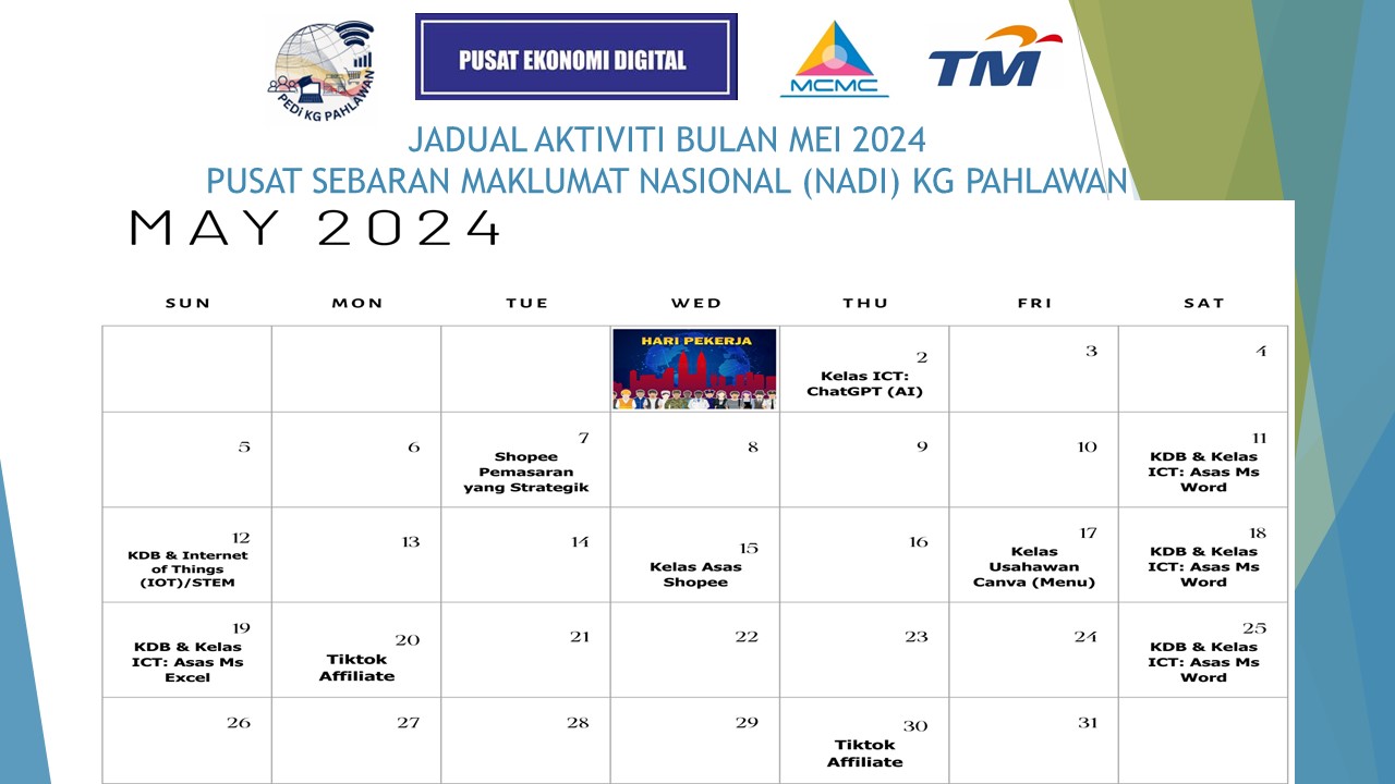 JADUAL AKTIVITI BULAN MEI 2024